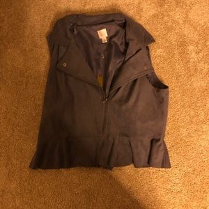 Velvet peplum vest